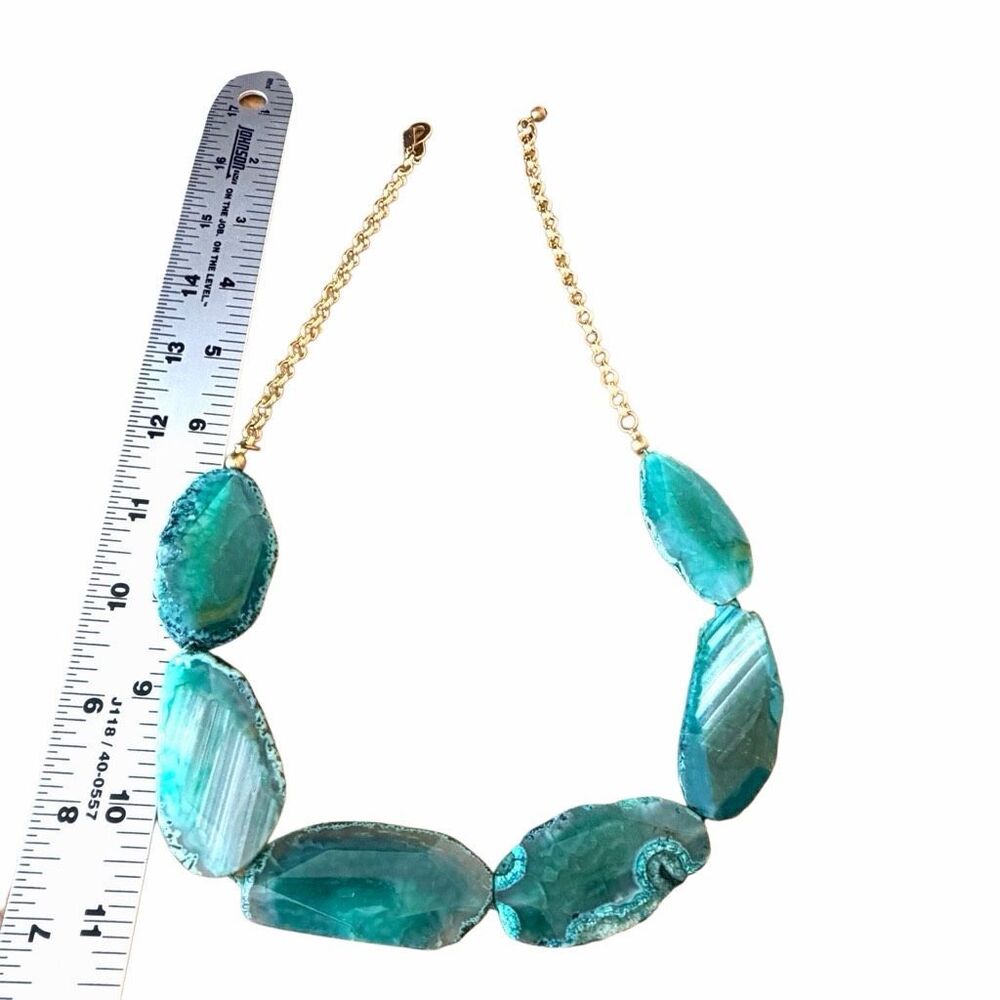 Kenneth Lane Green Agate Slice Statement Necklace - Picture 6 of 10